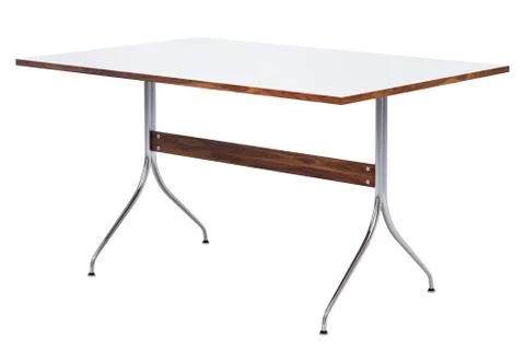 Mid century rectangular work table. 3d render Stock Illustration