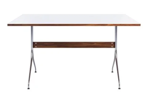 Mid century rectangular work table. 3d render Stock Illustration