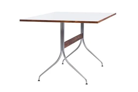 Mid century rectangular work table. 3d render Stock Illustration