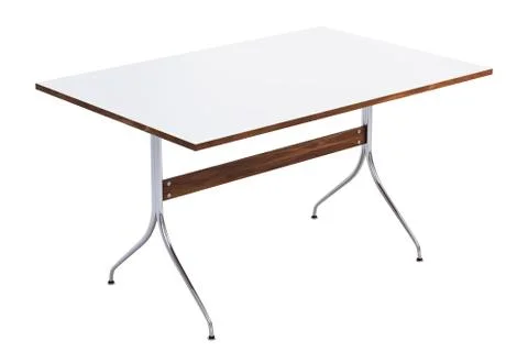 Mid century rectangular work table. 3d render Stock Illustration