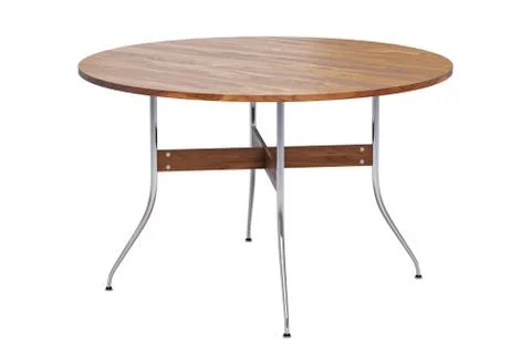 Mid century round dinning table. 3d render Stock Illustration