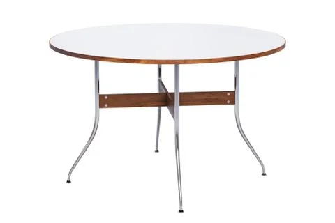Mid century round dinning table. 3d render Stock Illustration