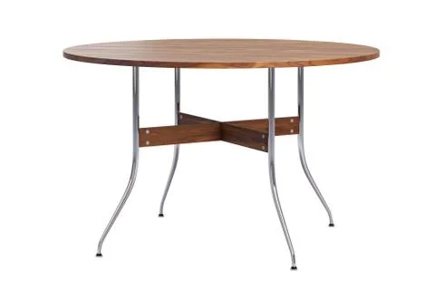 Mid century round dinning table. 3d render Stock Illustration