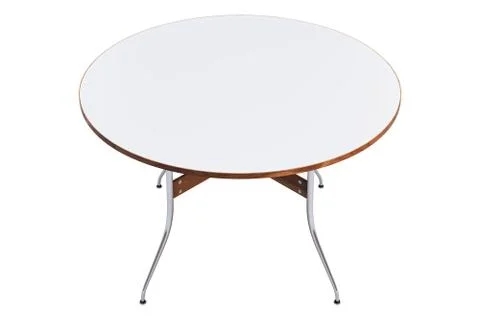 Mid century round dinning table. 3d render Stock Illustration