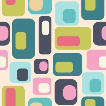 Mid century style seamless pattern Stock Illustration