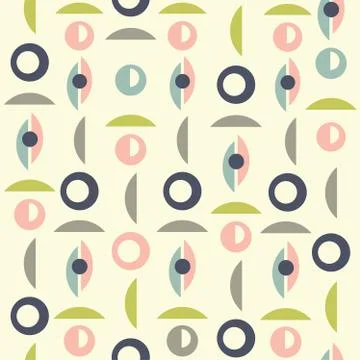 Mid century style seamless pattern Stock Illustration