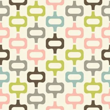 Mid century style seamless pattern Stock Illustration