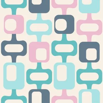Mid century style seamless pattern Stock Illustration