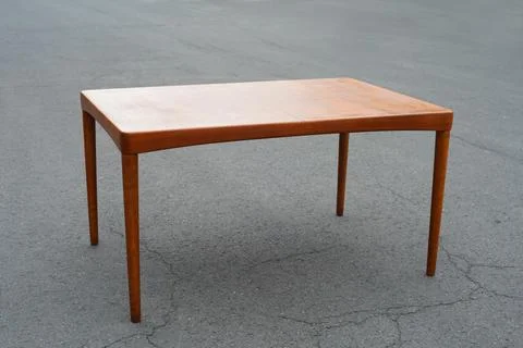 A mid century teak dining table from the 50s 60s Danish Design Vintage Modern Stock Photos