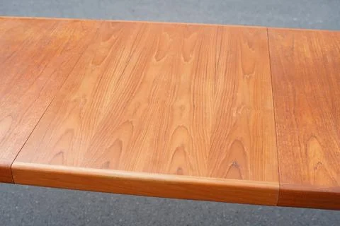 A mid century teak dining table from the 50s 60s Danish Design Vintage Modern Stock Photos