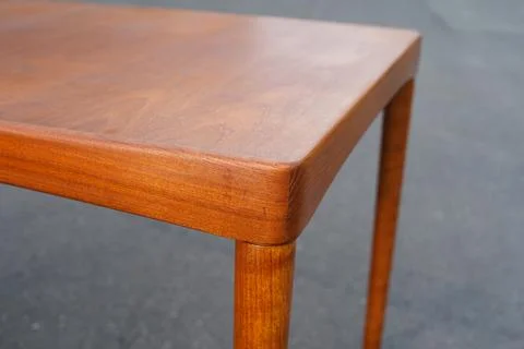 A mid century teak dining table from the 50s 60s Danish Design Vintage Modern Stock Photos