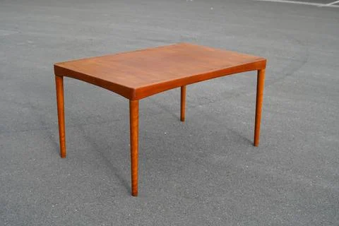 A mid century teak dining table from the 50s 60s Danish Design Vintage Modern Stock Photos