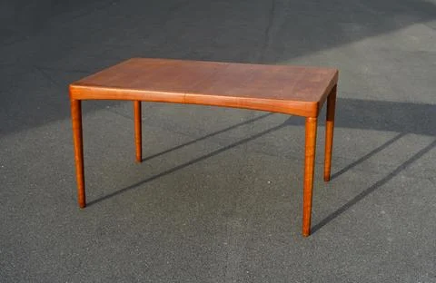 A mid century teak dining table from the 50s 60s Danish Design Vintage Modern Stock Photos