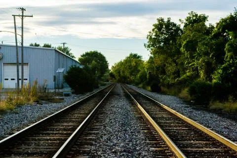 Mid-day Train Tracks Stock Photos