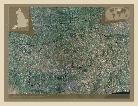 Mid Devon, England - Great Britain. High-res satellite. Major cities Illustrazione stock