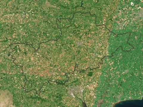 Mid Devon, England - Great Britain. Low resolution satellite map Stock Illustration