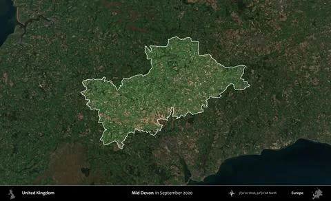 Mid Devon highlighted, United Kingdom. Sentinel. September 2020 Ilustración de archivo
