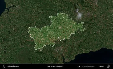 Mid Devon highlighted, United Kingdom. Sentinel. July 2021 Ilustración de archivo
