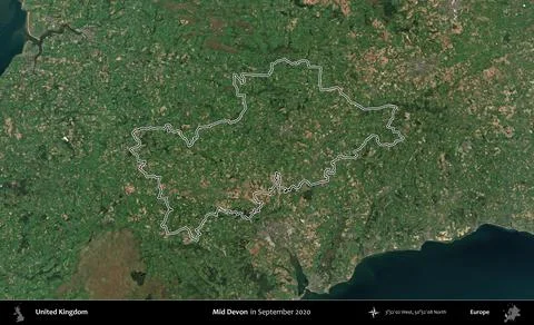 Mid Devon outlined, United Kingdom. Sentinel. September 2020 Ilustración de archivo