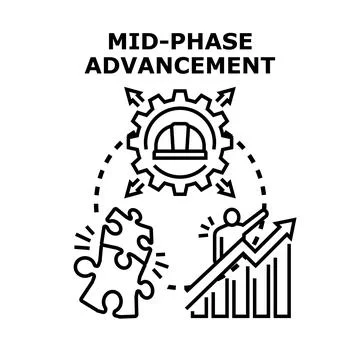 Mid phase advancement concept presenting progress and development 库存插图