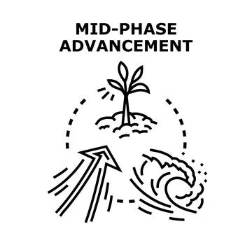 Mid phase advancement concept showing growth and progress Stock Illustration