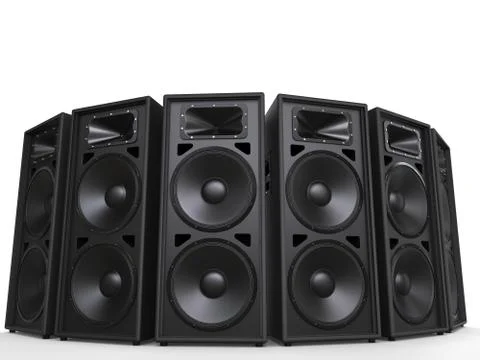 Mid range loudspeakers in a circle Stock Illustration