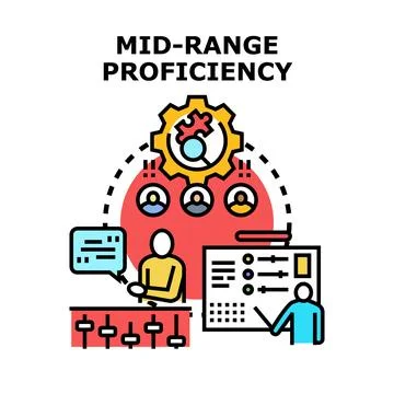 Mid range proficiency concept illustrating skill development process Stock Illustration