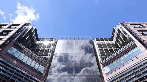 Mid-rise with cloudy sky, timelapse, London Stock Footage 71097681