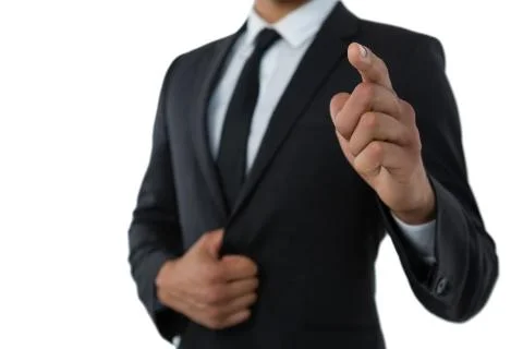 Mid section of businessman pointing Stock Photos