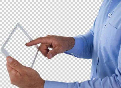 Mid section of businessman using tablet computer Foto stock