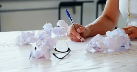 Mid section of executive writing on paper 4k Stock Footage 83121367