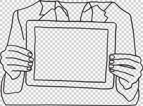 Mid section of person holding digital tablet 스톡 일러스트