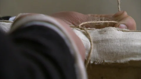 Mid section of worker packing tea leaves in the factory Stock Footage 88546314