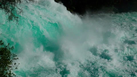 Mid shot of the bottom of Huka Falls Stock Footage 250139738