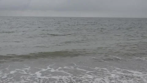 Mid-shot of Dark stormy clouds over the dark ocean Stock Footage 247125887