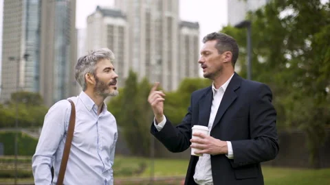 Mid-shot front view of architect and urban planner sharing ideas whole Stock Footage 277974675