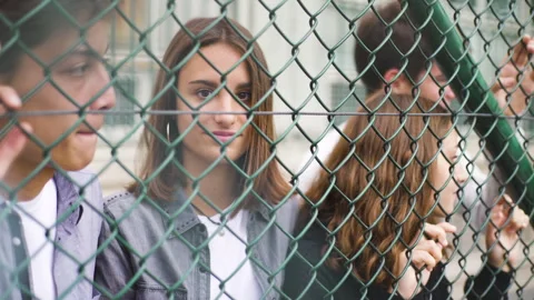 Mid-shot front view of diverse group of coworkers exchanging ideas and Stock Footage 278015956