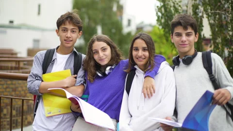 Mid-shot front view of diverse group of colleagues sharing ideas while working Video stock 278016330