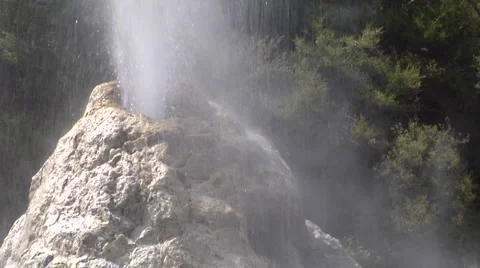 Mid shot geyser erupting Stock Footage 2525166
