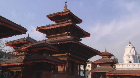 Mid Shot of Kathmandu Durbar Square at Kathmandu in Nepal Stock Footage 47487016