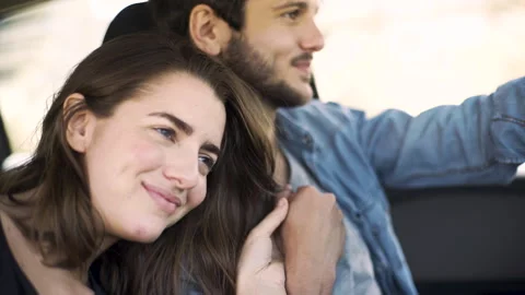 Mid-shot side view of unrecognizable person's hands touching and tapping on Stock Footage 277994100