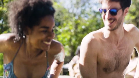 Mid-shot side view of unrecognizable person's hands touching and tapping on Stock Footage 277995017