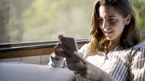 Mid-shot side view of unrecognizable person's hands touching and tapping on Stock Footage 277997058