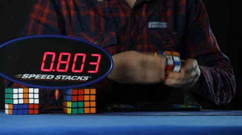 Mid Shot of solving the Rubik's Cube puzzle Stock Footage 49913143