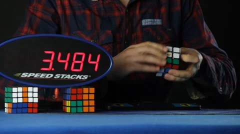 Mid Shot of solving the Rubik's Cube puzzle Stock Footage 49955060
