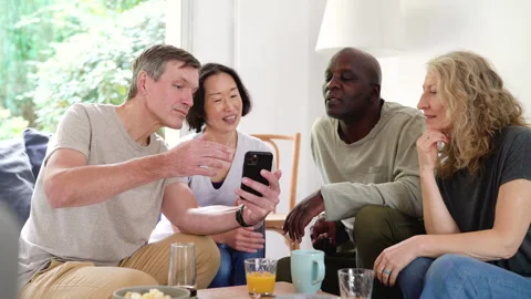 Mid-shot view of diverse group of coworkers sharing ideas for company project Stock Footage 278046148
