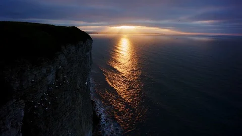 Mid summer Sun Set over coastal bay. Stock Footage 111467040