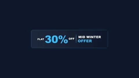 Mid Winter Offer 30% Off Animated Promo Sale Badge 4K Motion Graphic 库存影片 345597507