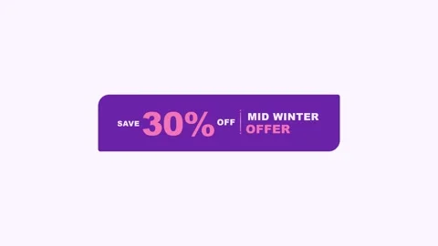 Mid Winter Offer 30% Off Animated Promo Sale Badge 4K Motion Graphic 库存影片 345597755
