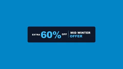 Mid Winter Offer 60% Off Animated Promo Sale Badge 4K Motion Graphic 動画素材 345597730